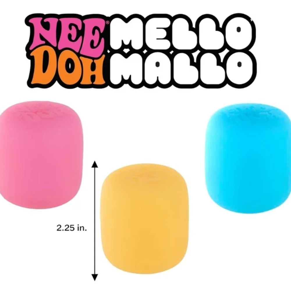 NeeDoh Mello Mallo Squishy Toy Set Of 2 ORANGE And BLUE - Picture 6 of 8